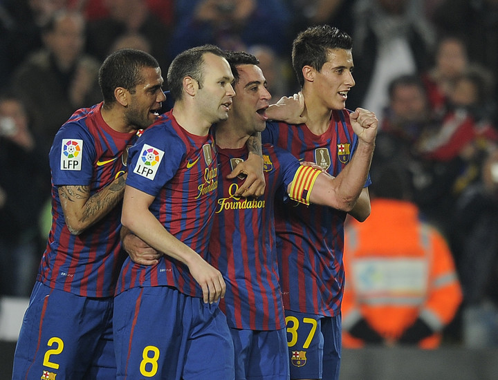 Tello, con la #37, en el Barcelona del 2012. (AFP)