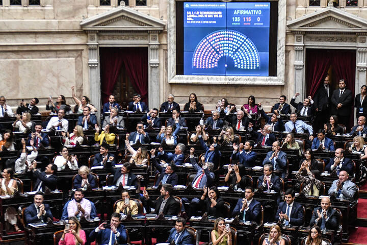 La Cámara de Diputados durante la sesión por la reforma laboral. (Foto: Federico López Claro)