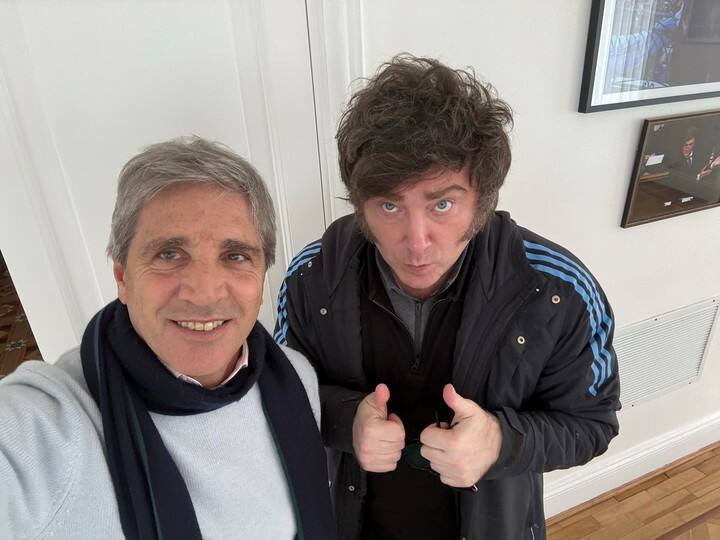 Javier Milei y Luis Caputo en Olivos. Foto X TotoCaputo