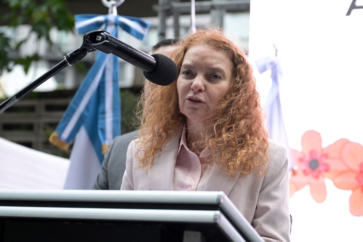 Embajadora de Israel en Argentina, Ahuva Spieler Reshef, en el acto en Buenos Aires.