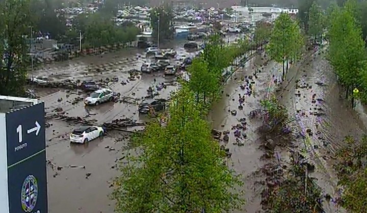 Así quedó la zona de Gral. Blanche en San Carlos de Apoquindo, por el alud en Santiago de Chile.