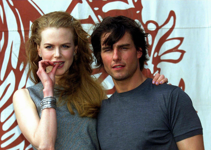 Con Nicole Kidman, su pareja, en la presentación en Venecia de "Ojos bien cerrados".