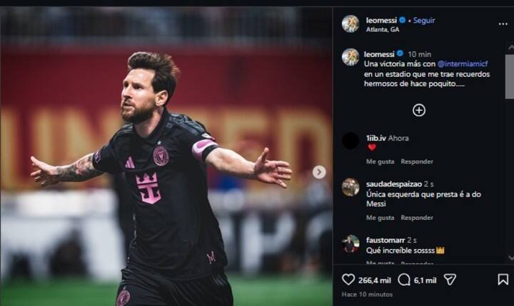 El posteo de Messi.