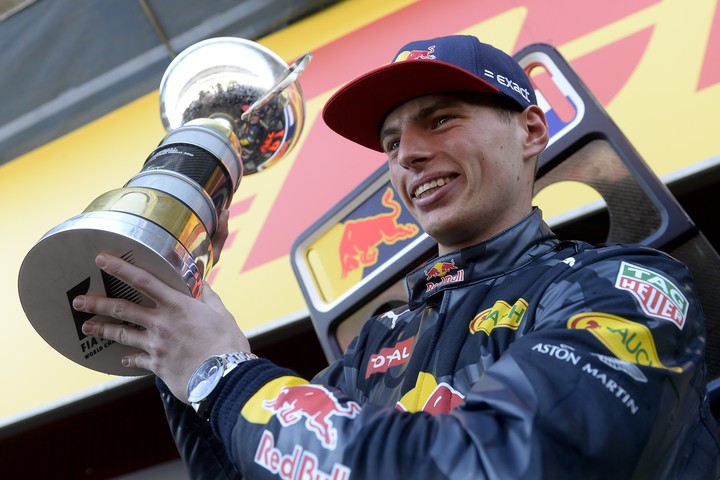 Verstappen tras ganar su priera carrera en la F1.