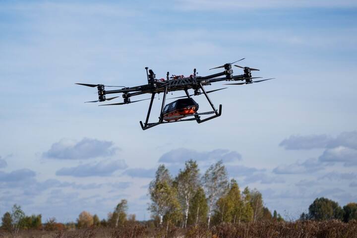 El "StarGate drone" en pleno vuelo. Foto: AP