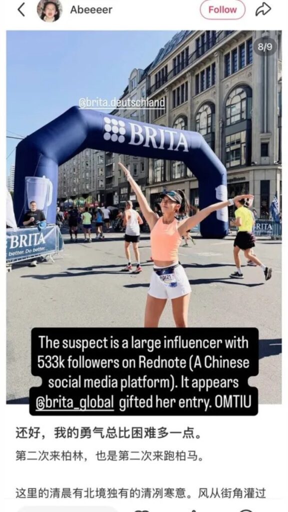 La influencer fitness feliz tras finalizar el Maratón de Berlín