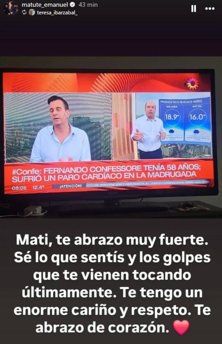 Otra de las historias que compartió Bertolotti. Foto: Instagram.