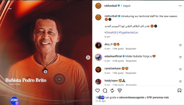 Bubista y el anuncio de su llegada al fútbol marroquí.